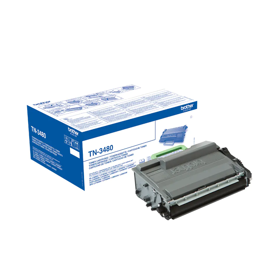 Brother TN3480 - Hohe Ergiebigkeit - Schwarz - Original - Tonerpatrone - für Brother HL-L5000, L5050, L5100, L5200, L6450, MFC-L5700, L5750, L6800, L6900, L6950, L6970 Brother TN3480 - Hohe Ergiebigkeit - Schwarz - Original - Tonerpatrone - für Brother HL-L5000, L5050, L5100, L5200, L6450, MFC-L5700, L5750, L6800, L6900, L6950, L6970