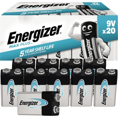 Energizer Batterie Max Plus E301323202 9V/E-Block/6LR61 20 St. Energizer Batterie Max Plus E301323202 9V/E-Block/6LR61 20 St.