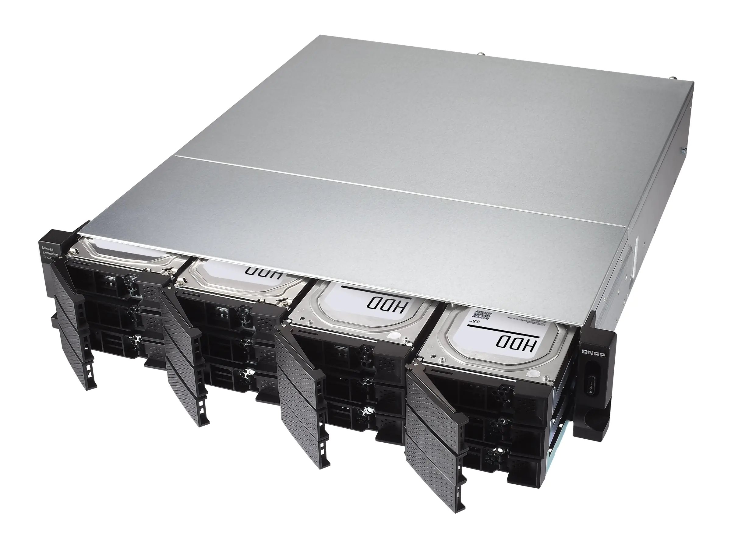 QNAP TL-R1200C-RP - Festplatten-Array - 12 Schächte (SATA-600) - USB 3.2 Gen 2 (extern) - Rack - einbaufähig - 2U