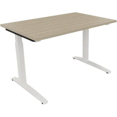 Schreibtisch Kufe Einzels. Quadrat B1200xT800xH650-850 ws/Eiche Natur Schreibtisch Kufe Einzels. Quadrat B1200xT800xH650-850 ws/Eiche Natur