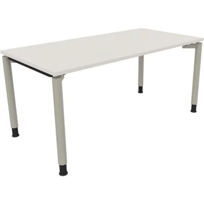Schreibtisch Vierfuß Rundrohr B1600xT800xH680-820 si/Weiß Schreibtisch Vierfuß Rundrohr B1600xT800xH680-820 si/Weiß