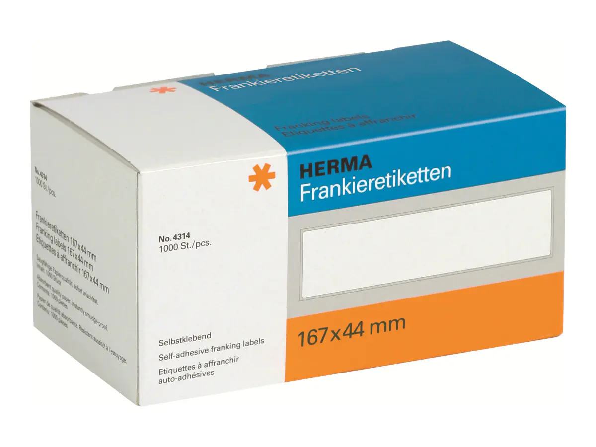 HERMA Weiß - 165 x 41 mm 1000 Etikett(en) selbstklebende 4314