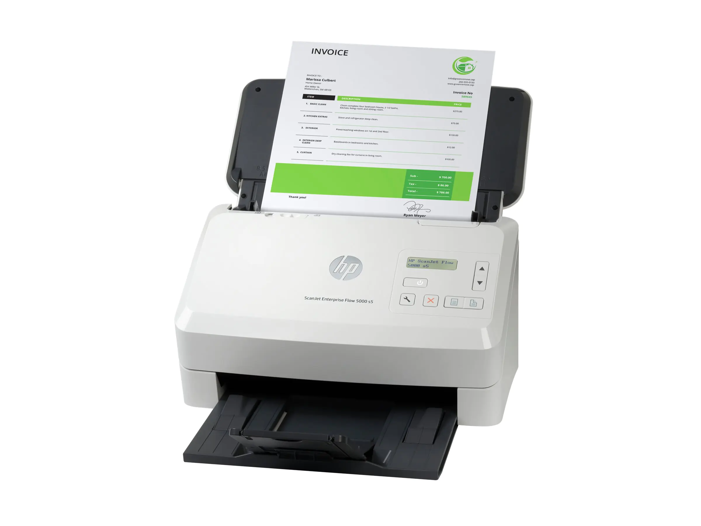 HP ScanJet Enterprise Flow 5000 s5 - Dokumentenscanner - CMOS / CIS - Duplex - 216 x 3100 mm - 600 dpi x 600 dpi - bis zu 65 Seiten/Min. (einfarbig) 6FW09A#B19