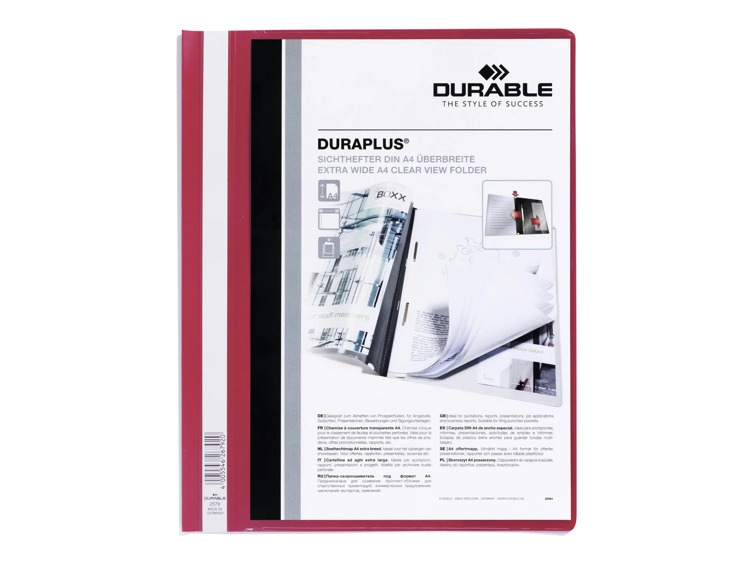 DURABLE Angebotshefter DURAPLUS 257903 DIN A4 PP rot