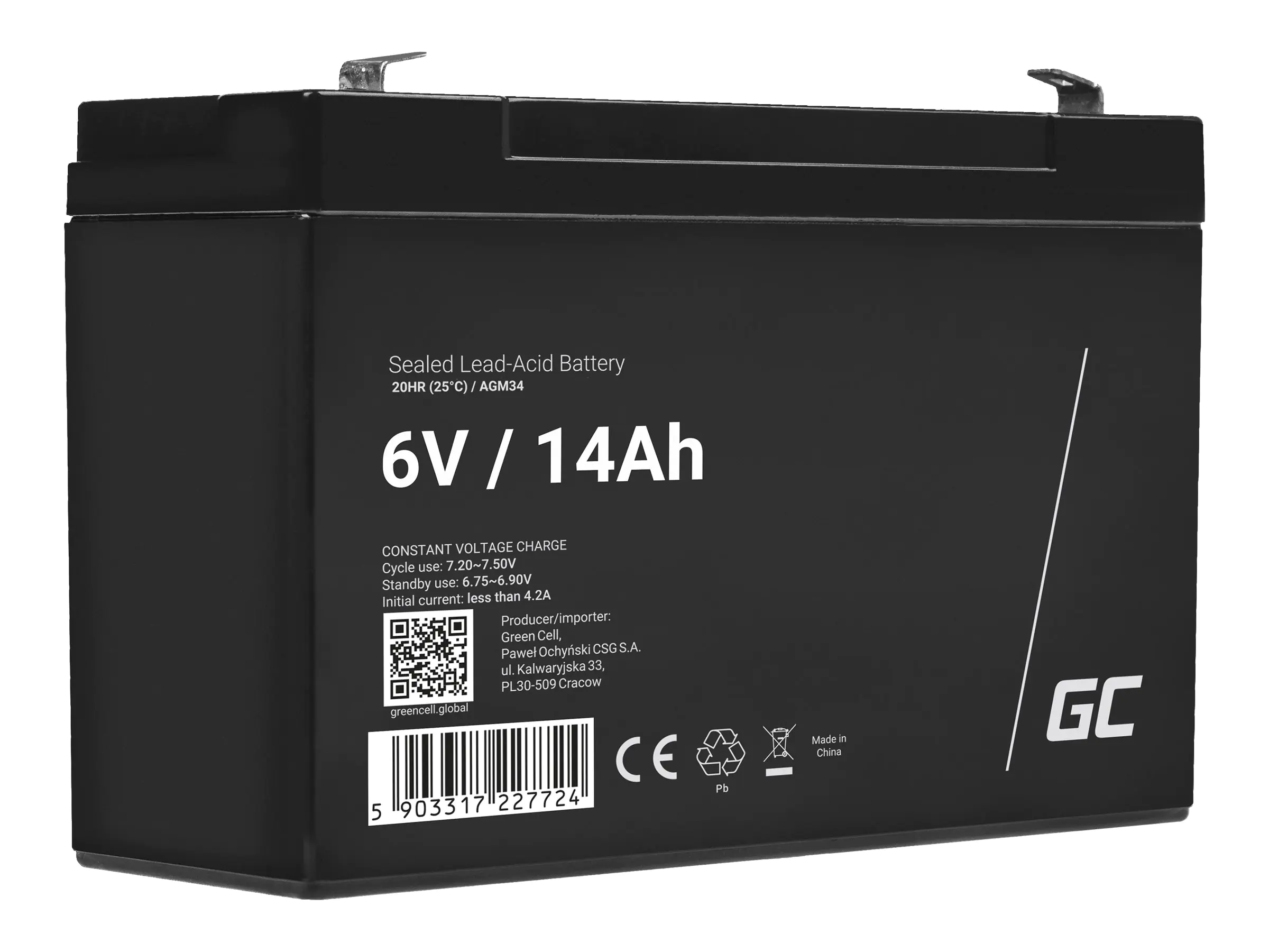 Green Cell Batterie - Bleisäure - 14 Ah AGM34