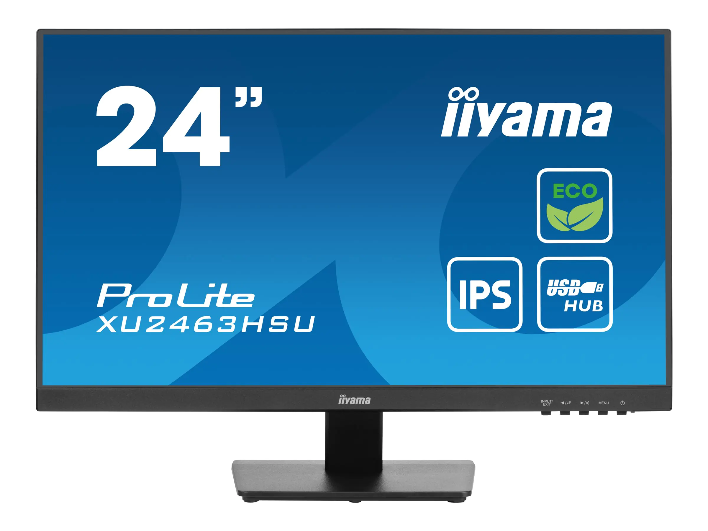 iiyama ProLite XU2463HSU-B1 - LED-Monitor - 61 cm (24") (23.8" sichtbar) - 1920 x 1080 Full HD (1080p) @ 100 Hz - IPS - 250 cd/m² - 1300:1 - 3 ms - HDMI, DisplayPort - Lautsprecher - Schwarz, Matte