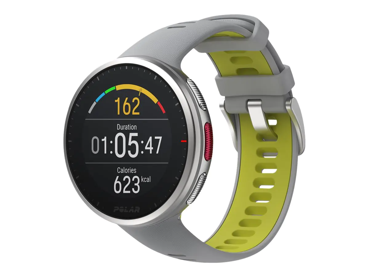 POLAR Vantage V2 - Silber - Sportuhr mit Band - Silikon - Gray/Lime - Bandgröße: M/L - Anzeige 3 cm (1.2") 90083650