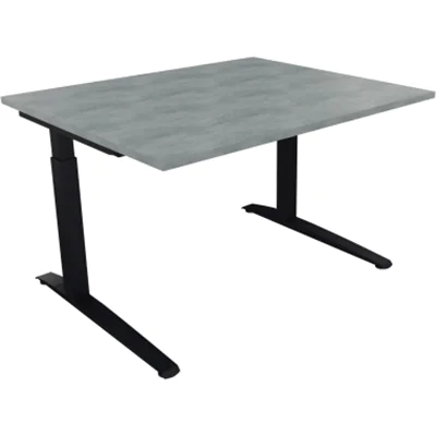 Schreibtisch Kufe Einzels. Quadrat B1200xT1000xH650-850 an/Beton hell Schreibtisch Kufe Einzels. Quadrat B1200xT1000xH650-850 an/Beton hell