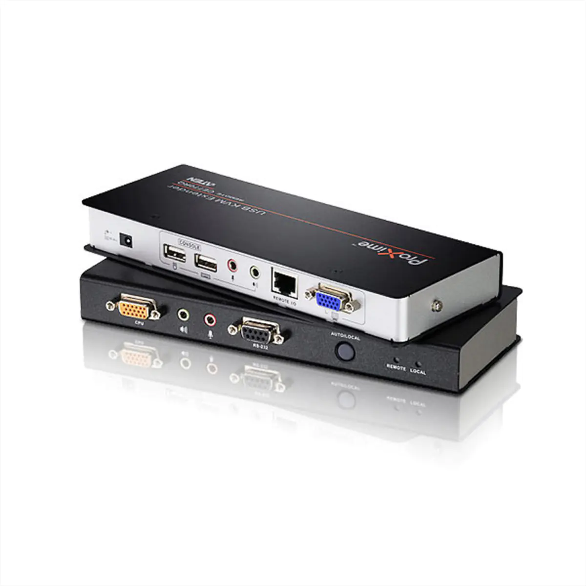 ATEN CE770, Sender und Empfänger, Kabelgebunden, 300 m, Cat5, Drucktasten, Schwarz CE770-AT-G