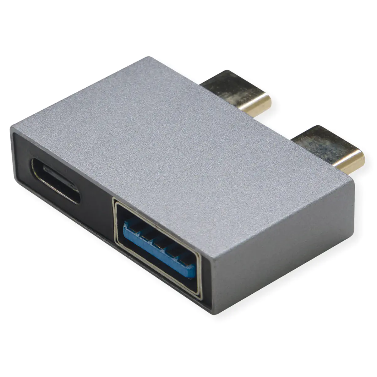 Roline - USB-Adapter - 24 pin USB-C (M) zu 24 pin USB-C, USB Typ A (W) - USB 3.2 Gen 2 - 5 V - 3 A - Silber Roline - USB-Adapter - 24 pin USB-C (M) zu 24 pin USB-C, USB Typ A (W) - USB 3.2 Gen 2 - 5 V - 3 A - Silber