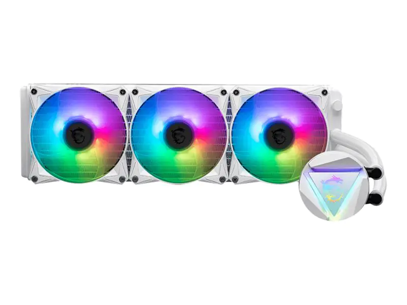 MSI MAG CORELIQUID 360R V2 - Prozessor-Flüssigkeitskühlsystem - Kühlergröße: 360 mm - (für: LGA1156, AM2, AM2+, LGA1366, AM3, LGA1155, AM3+, LGA2011, FM1, FM2, LGA1150, FM2+, LGA2011-3, LGA1151, AM4, LGA2066, TR4, SP3, sTRX4, LGA1200, LGA1700, AM5) - Kupf