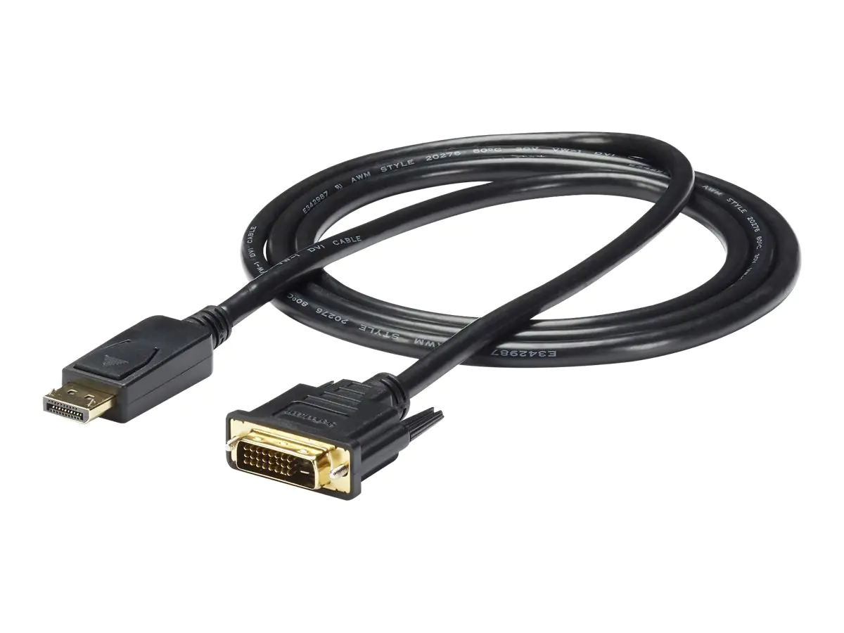 StarTech DisplayPort to DVI Cable - 6ft / 2m - 1920 x 1200 - M/M – DP to DVI Adapter Cable – Passive DisplayPort Monitor Cable (DP2DVI2MM6) - Adapterkabel - DVI-D (M) zu DisplayPort (M) - 1.8 m - Schwarz StarTech DisplayPort to DVI Cable - 6ft / 2m - 1920 x 1200 - M/M – DP to DVI Adapter Cable – Passive DisplayPort Monitor Cable (DP2DVI2MM6) - Adapterkabel - DVI-D (M) zu DisplayPort (M) - 1.8 m - Schwarz