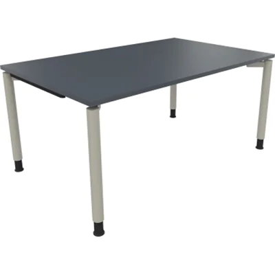 Schreibtisch Vierfuß Rundrohr B1600xT1000xH680-820 si/Lavagrau Schreibtisch Vierfuß Rundrohr B1600xT1000xH680-820 si/Lavagrau
