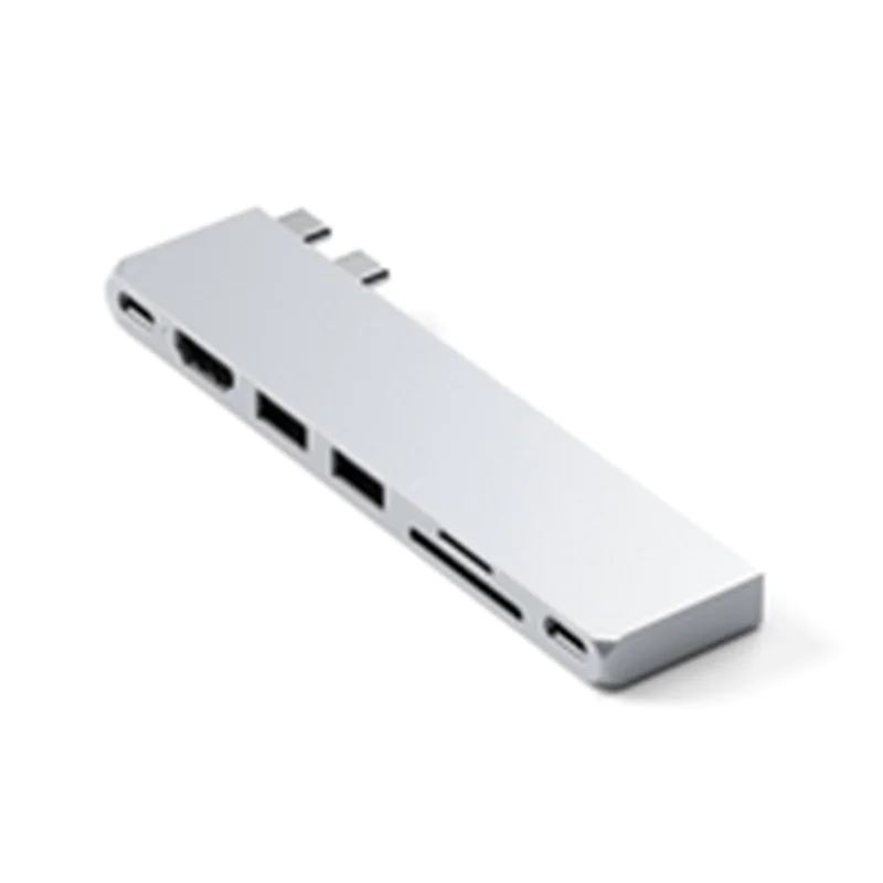 Satechi ST-HUCPHSS, Andocken, USB 3.2 Gen 2 (3.1 Gen 2) Type-C, 100 W, 1.4/2.3, Silber, Silver