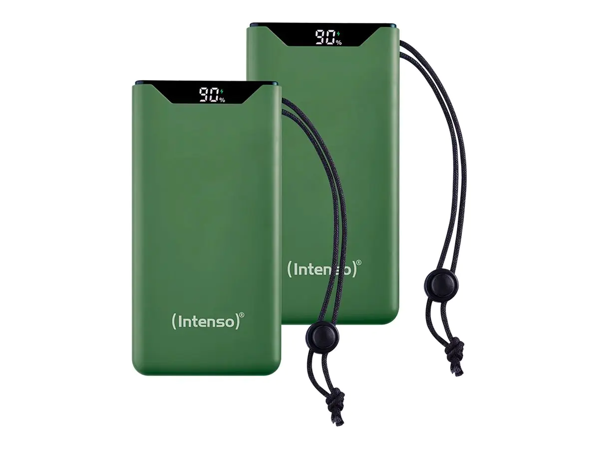 Intenso F20000 - Powerbank - 20000 mAh - 20 Watt - 3 A - QC 3.0, Power Delivery 3.0 + PPS - 2 Ausgabeanschlussstellen (24 pin USB-C, USB Typ A) 7332057