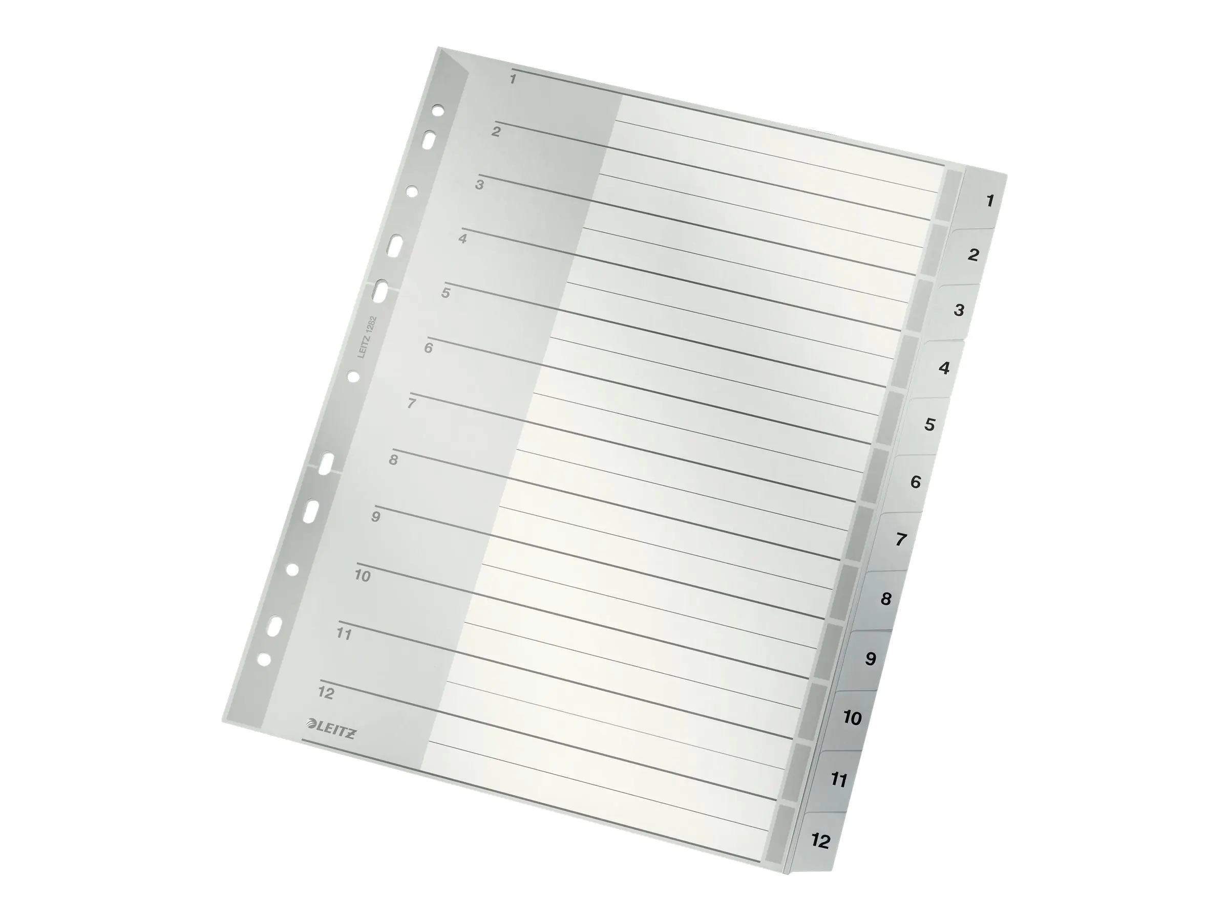 Leitz Register 12820000 DIN A4 1-12 Polypropylen grau