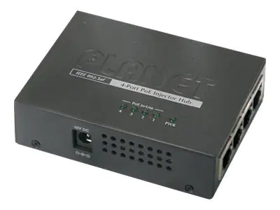 PLANET HPOE-460 - Power Injector - Wechselstrom 100-240 V - 120 Watt - Ethernet 10/100/1000 - Ausgangsanschlüsse: 4