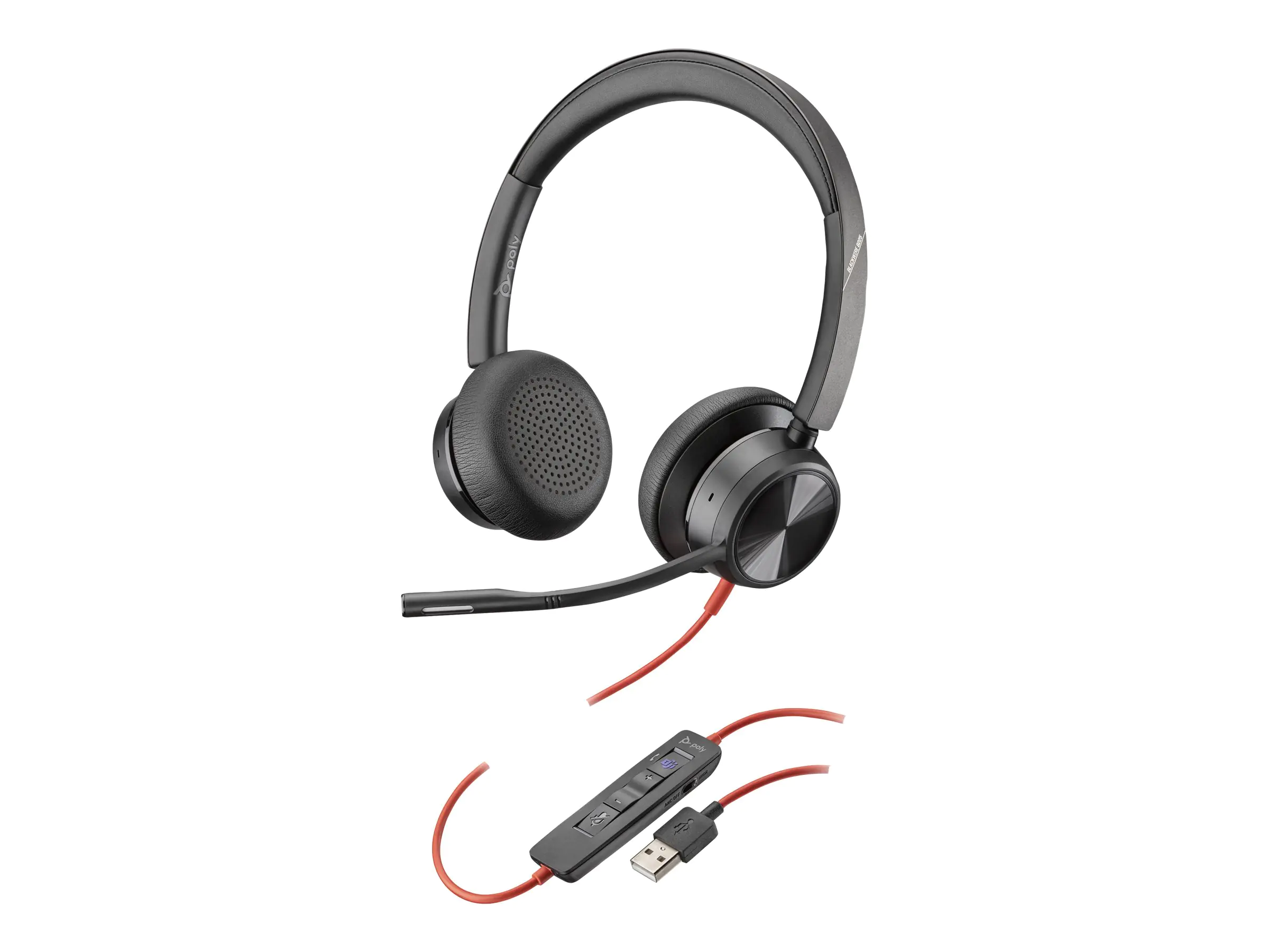 Poly Blackwire 8225 - Headset - On-Ear - kabelgebunden - aktive Rauschunterdrückung - USB-A - Schwarz - Zoom Certified