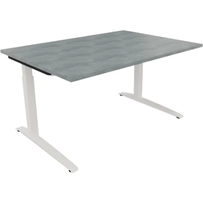 Schreibtisch Kufe Einzels. Quadrat B1400xT1000xH650-850 ws/Beton hell Schreibtisch Kufe Einzels. Quadrat B1400xT1000xH650-850 ws/Beton hell