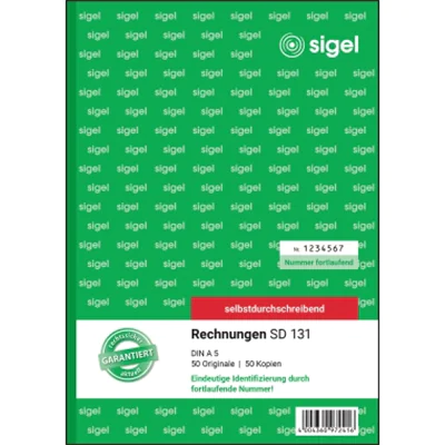 SIGEL Rechnung SD131 DIN A5 selbstdurchschreibend 2x50Blatt SIGEL Rechnung SD131 DIN A5 selbstdurchschreibend 2x50Blatt