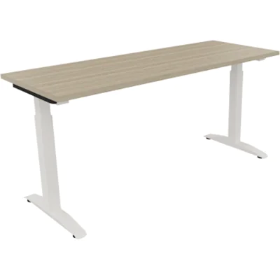 Schreibtisch Kufe Einzels. Quadrat B1600xT600xH650-850 ws/Eiche Natur Schreibtisch Kufe Einzels. Quadrat B1600xT600xH650-850 ws/Eiche Natur