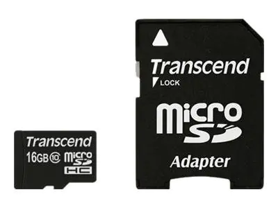 Transcend Flash-Speicherkarte (microSDHC/SD-Adapter TS16GUSDHC10
