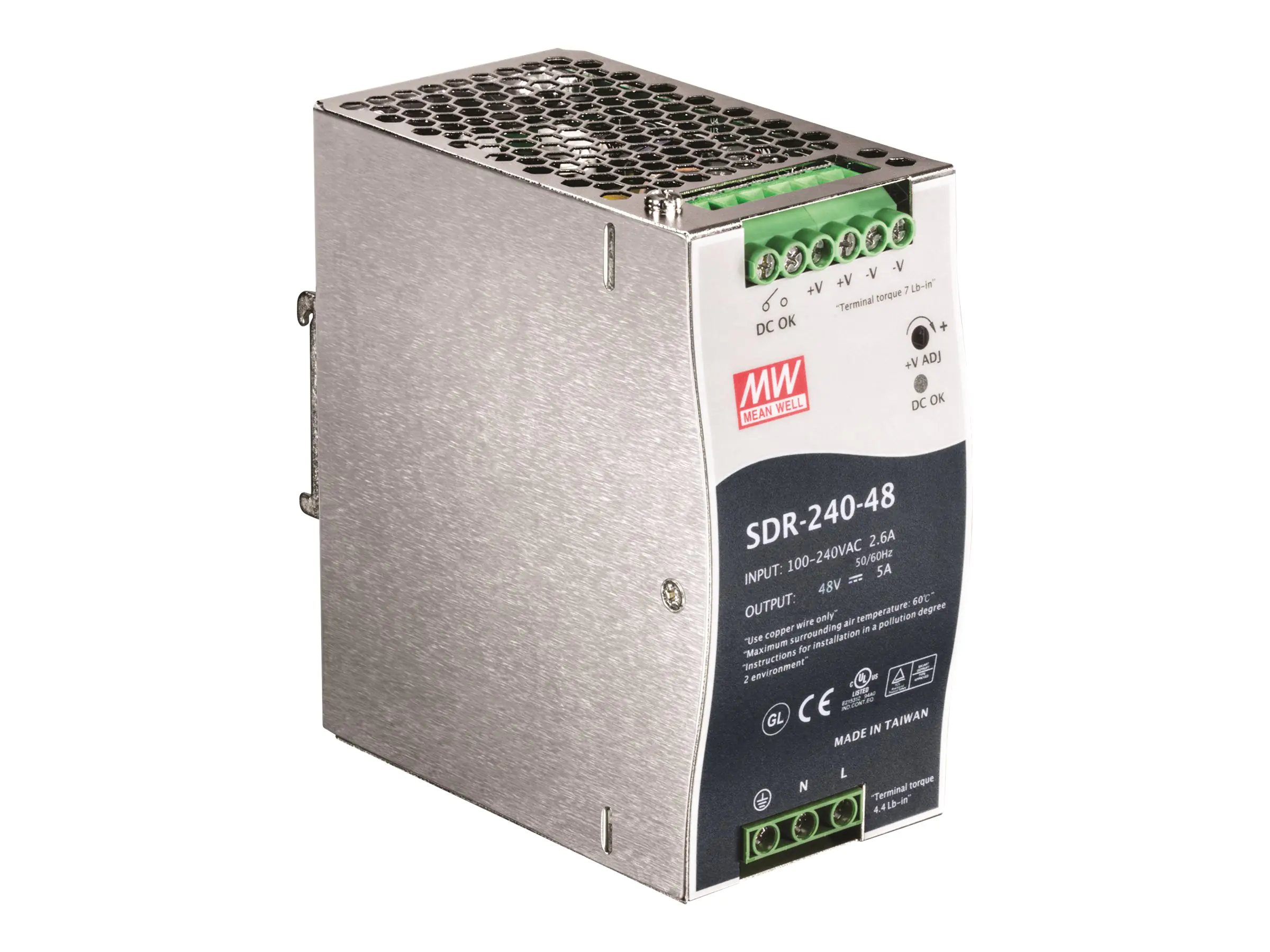 Trendnet TI-S24048 - Netzteil (DIN-Schienenmontage möglich) - Wechselstrom 100-240 V - 240 Watt - aktive PFC - TAA-konform - für Trendnet TI-G160i-M, TI-PG80