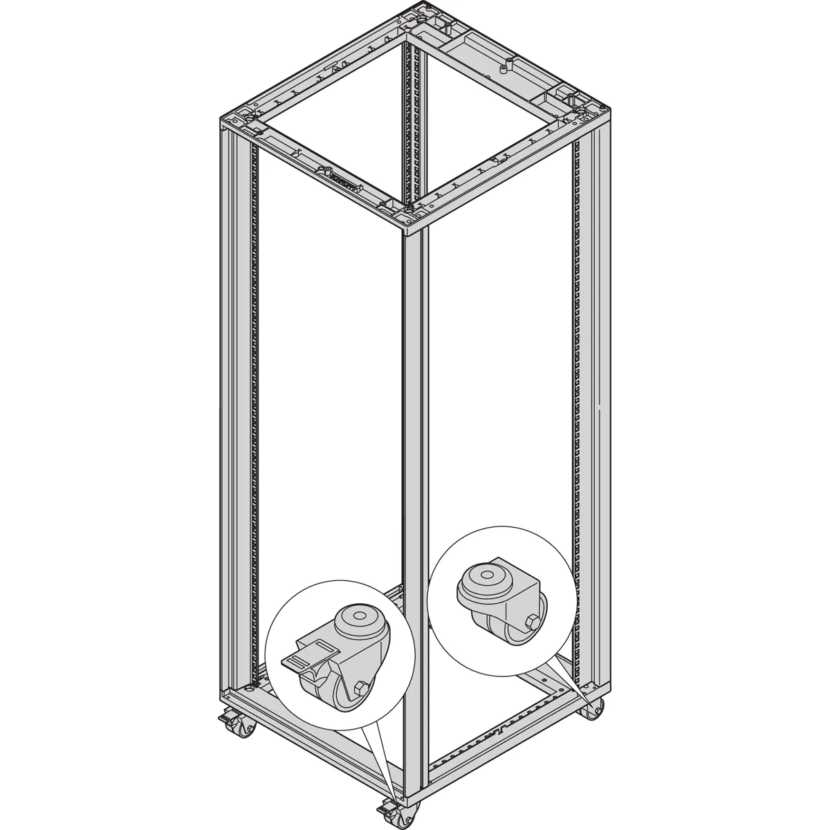 SCHROFF CASTOR KIT 200KG 50DIA (4PCS/KIT)
