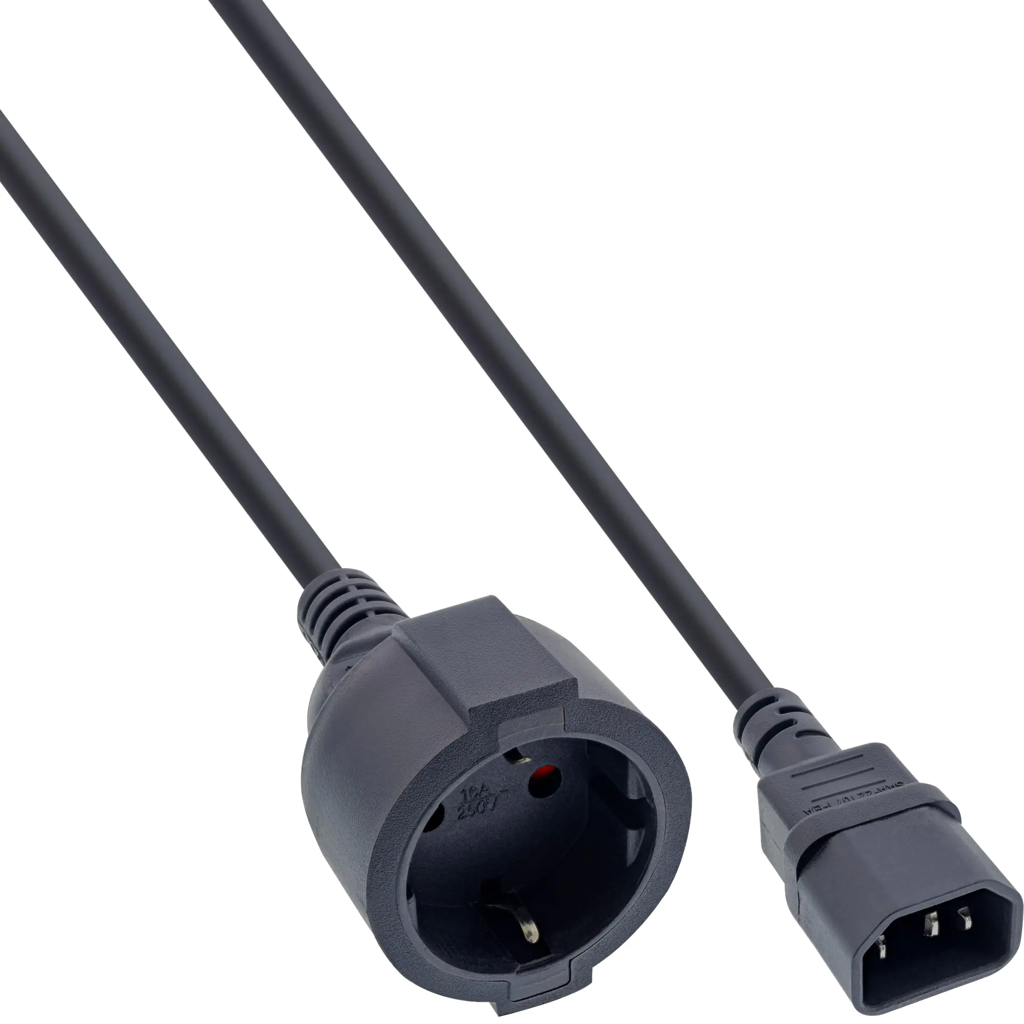 InLine - Stromkabel - IEC 60320 C14 zu power CEE 7/3 - 250 V - 10 A - 50 cm - Schwarz (Packung mit 40) InLine - Stromkabel - IEC 60320 C14 zu power CEE 7/3 - 250 V - 10 A - 50 cm - Schwarz (Packung mit 40)
