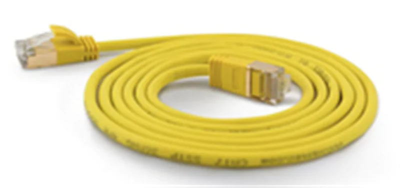 WANTEC Extra dünnes CAT7 SSTP Patchkabel, 1 m, Cat7, S/FTP (S-STP), RJ-45, RJ-45, Gelb 7173