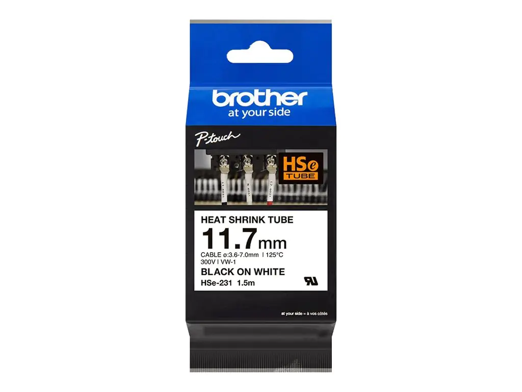 Brother HSe-231 - Schwarz auf Weiß - Rolle (1,2 cm x 1,5 m) HSE231