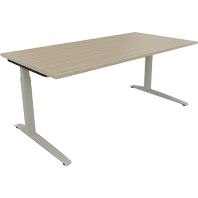 Schreibtisch Kufe Einzels. Quadrat B1800xT900xH650-850 si/Eiche Natur Schreibtisch Kufe Einzels. Quadrat B1800xT900xH650-850 si/Eiche Natur