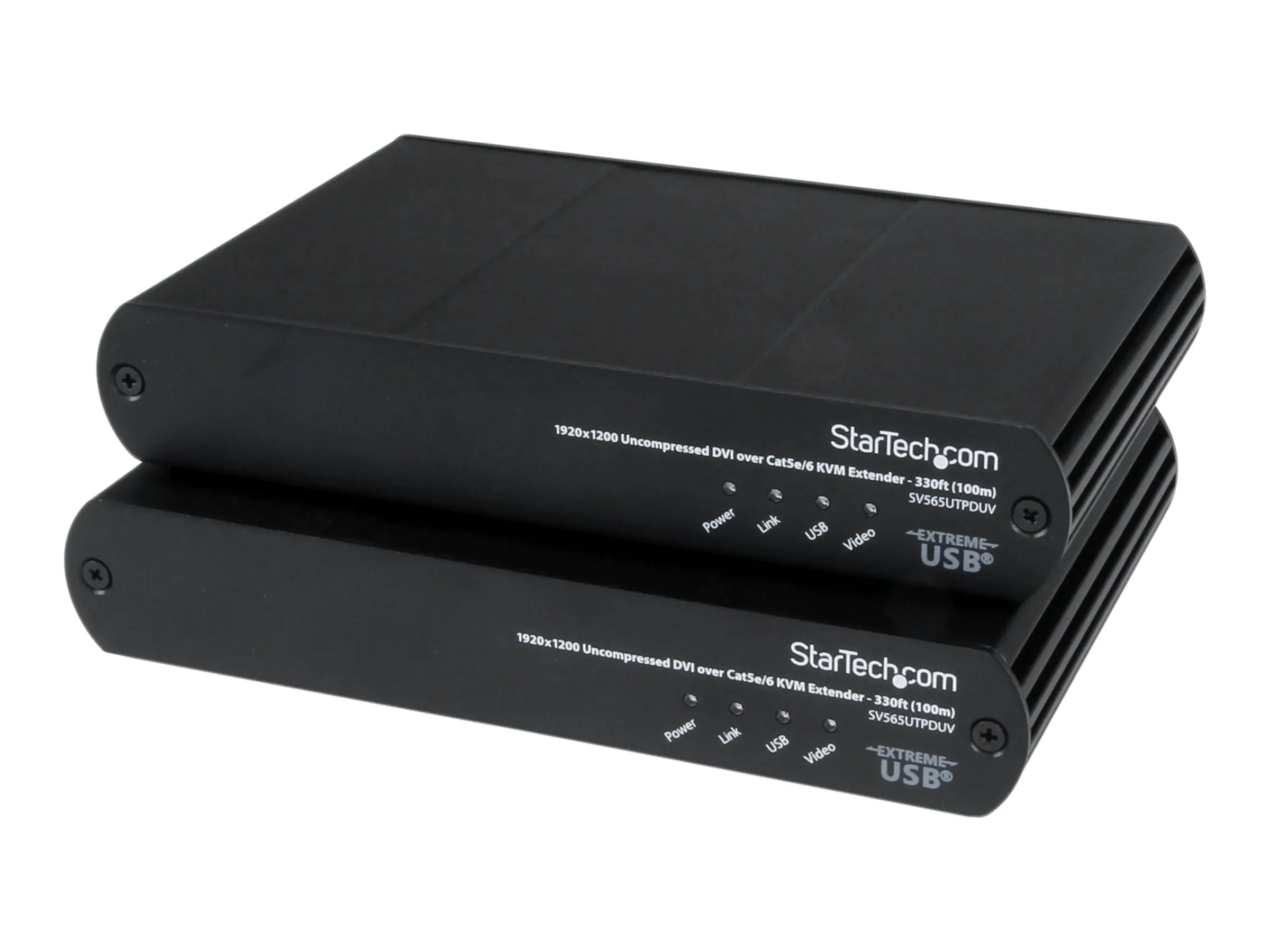 StarTech USB DVI über Cat5e / 6 KVM Konsolen Extender mit 1920x1200 unkomprimiertem Video - 100m - Cat5e Cat6 Video KVM-Extender - KVM-/USB-Extender - über CAT 5e/6 - bis zu 100 m - für P/N: SVA5M4NEUA