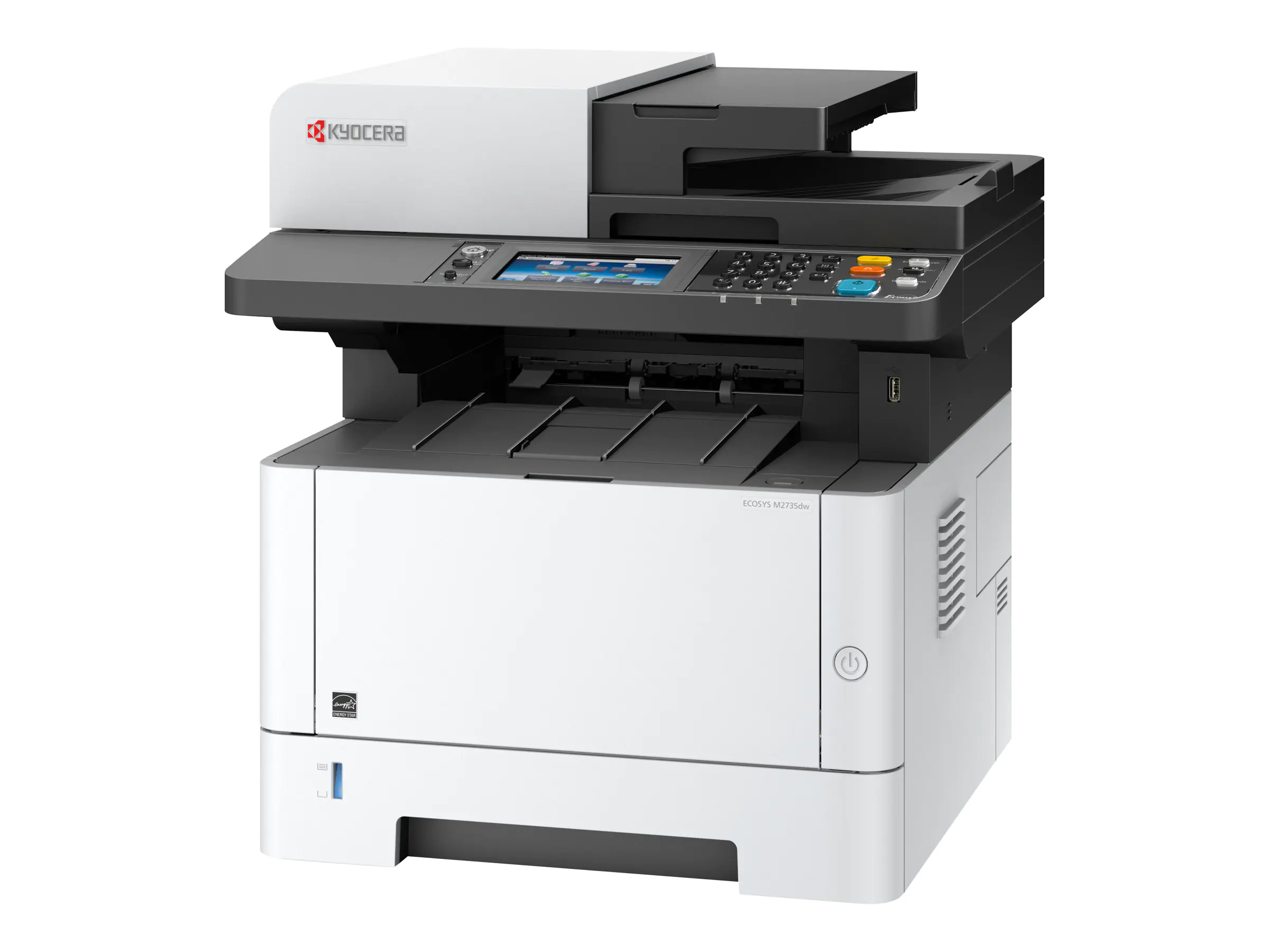Kyocera ECOSYS M2735dw - Multifunktionsdrucker - s/w - Laser - Legal (216 x 356 mm)/A4 (210 x 297 mm) (Original) - A4/Legal (Medien) - bis zu 35 Seiten/Min. (Drucken) - 350 Blatt - 33.6 Kbps - USB 2.0, USB-Host, Gigabit LAN, Wi-Fi - mit 3 Jahre Kyocera Li