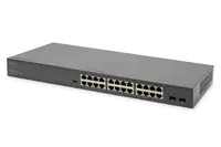 Digitus DN-95348-1 - Switch - unmanaged - 24 x 10/100/1000 (PoE+) + 2 x SFP (mini-GBIC) (Uplink) - an Rack montierbar - PoE+ (370 W)