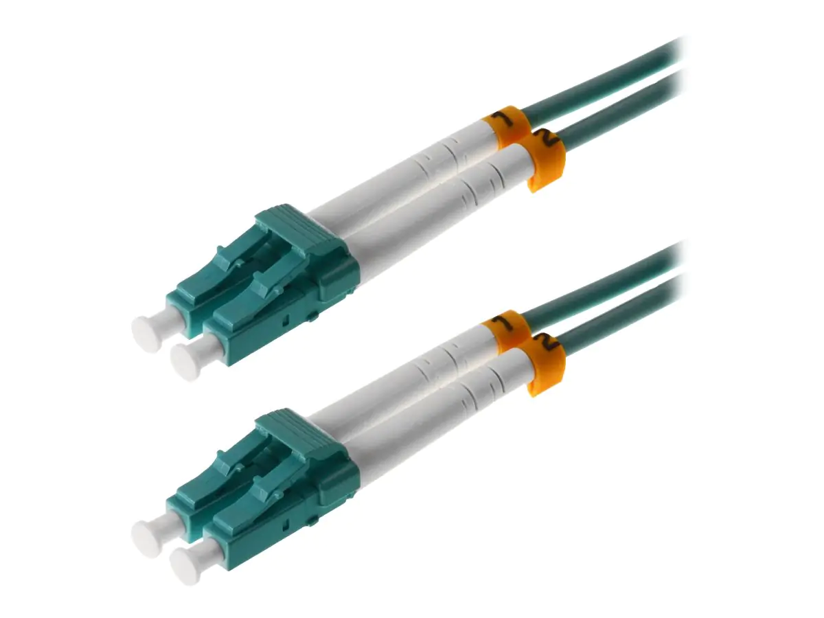 Helos - Patch-Kabel - LC Multi-Mode (M) zu LC Multi-Mode (M) - 1.5 m - Glasfaser - Duplex - 50/125 Mikrometer - OM3 - Aquamarin