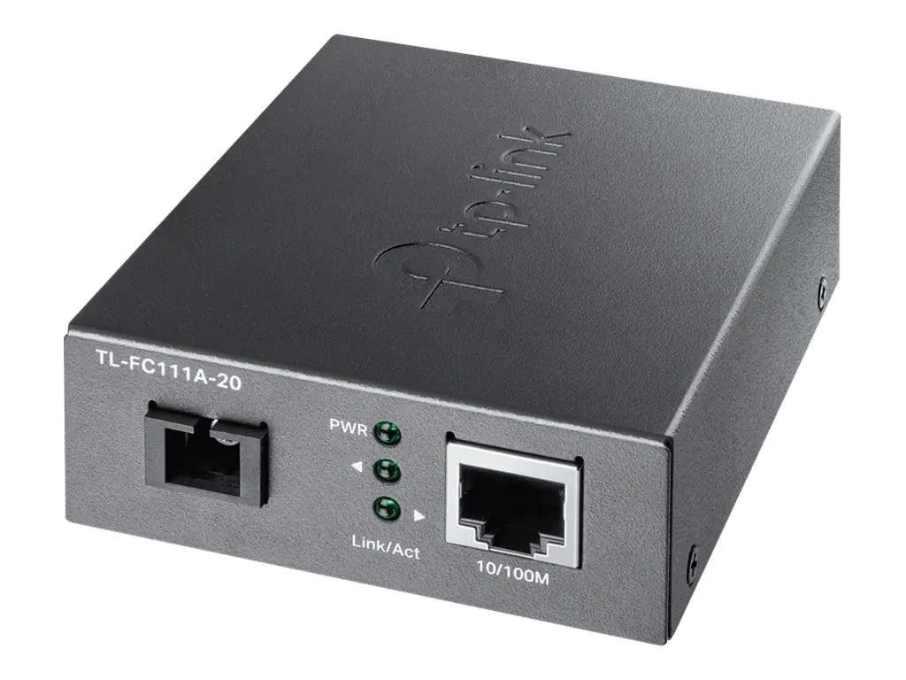 TP-LINK TL-FC111A-20 - Medienkonverter - 100Mb LAN - 10Base-T, 100Base-TX, WDM - SC/UPC Einzelmodus / RJ-45 - bis zu 20 km - 1550 (TX)