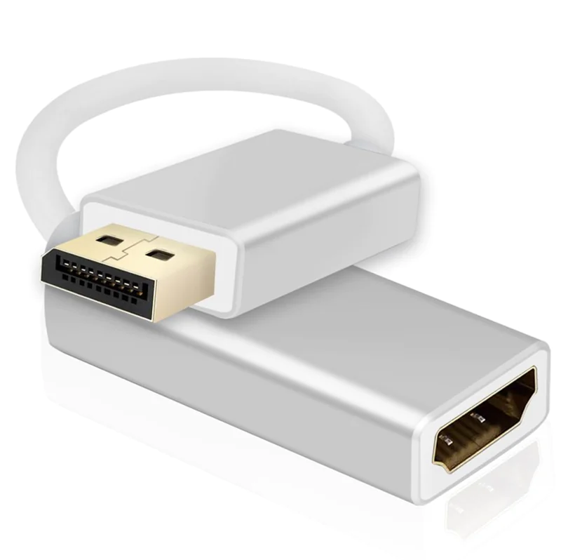 Helos Premium - Videoadapter - DisplayPort männlich zu HDMI weiblich - Silber - 4K Unterstützung Helos Premium - Videoadapter - DisplayPort männlich zu HDMI weiblich - Silber - 4K Unterstützung