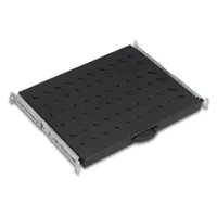 Ekivalan 19" Fachboden für Netzwerkschränke ausziehbar Tiefe 720 mm 50 kg schwarz RAL BEACCSS1U4P720BL