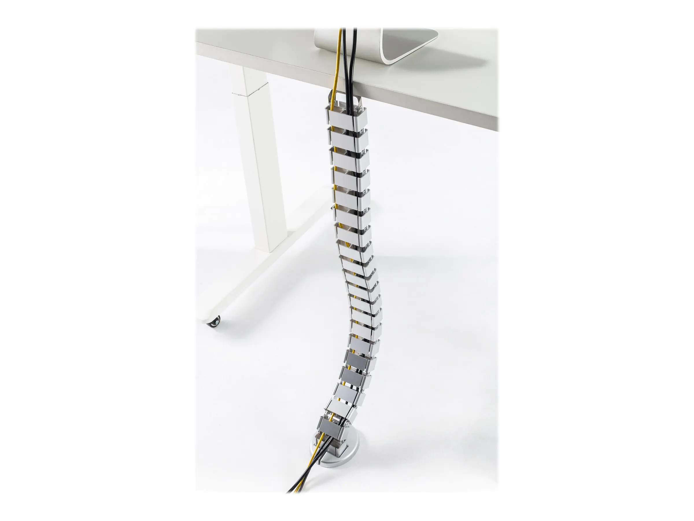 InLine - Kabelkanal (vertikal) - flexibel, 4 Kammern, 68 x 36 mm max., 1,28 m - unter Tisch montierbar - Grau