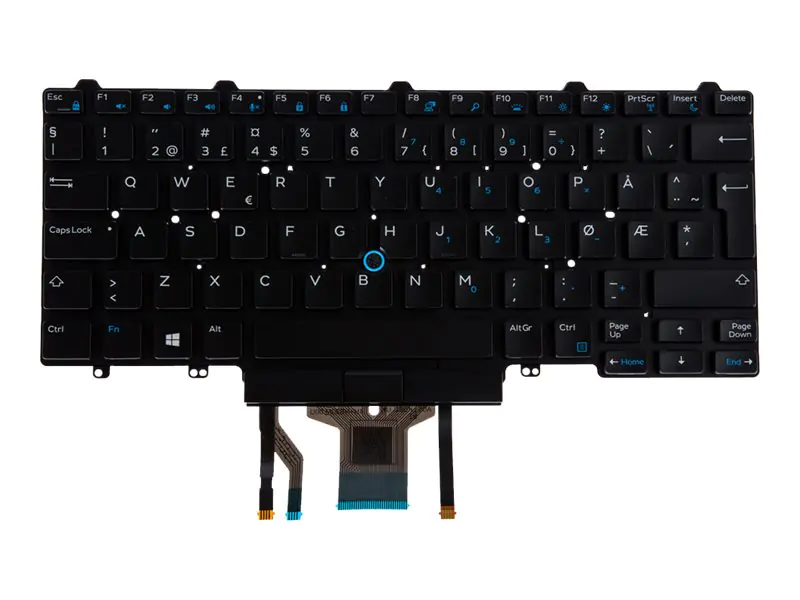 Origin Storage - Tastatur - hinterleuchtet - Norwegisch - für Dell Latitude E7450