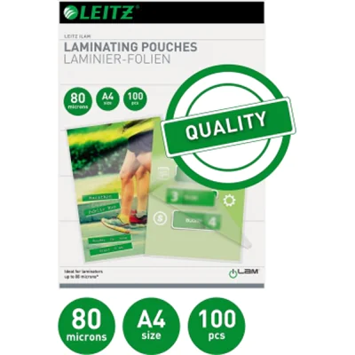 Leitz Laminierfolie 33818 DIN A4 80mic 100 St./Pack. Leitz Laminierfolie 33818 DIN A4 80mic 100 St./Pack.