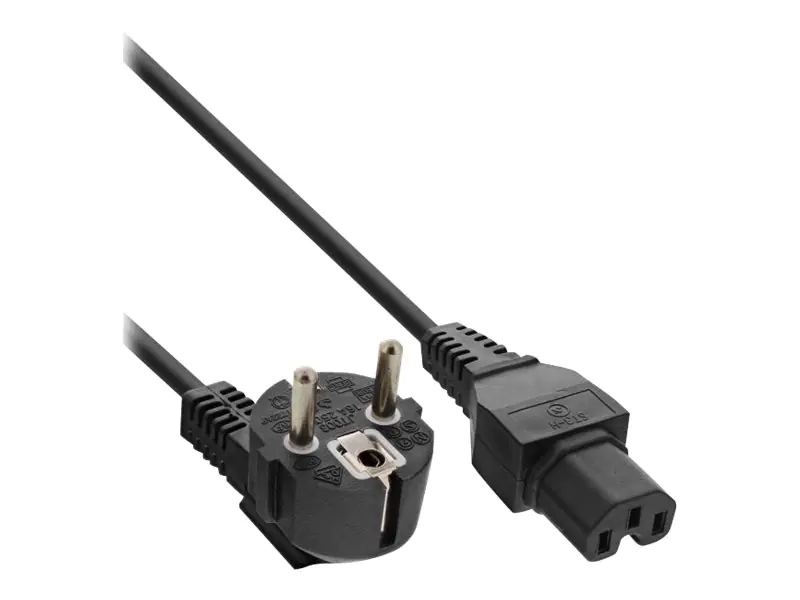 InLine - Stromkabel - IEC 60320 C15 bis CEE 7/7 (M) - 1.8 m - 90° Stecker - Schwarz InLine - Stromkabel - IEC 60320 C15 bis CEE 7/7 (M) - 1.8 m - 90° Stecker - Schwarz
