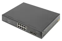 Digitus - Switch - unmanaged - 8 x 10/100/1000 (PoE) + 2 x Gigabit SFP (Uplink) - an Rack montierbar, Desktop - PoE+ (140 W)