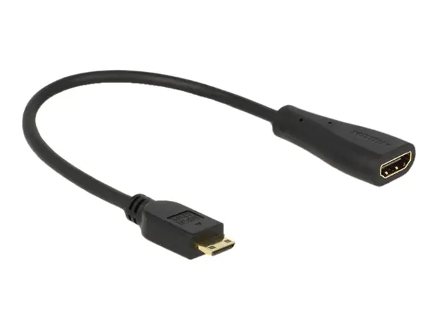 Delock Adapterkabel mini HDMI-C Stecker > HDMI-A Buchse High Speed with Ethernet 23 cm Delock Adapterkabel mini HDMI-C Stecker > HDMI-A Buchse High Speed with Ethernet 23 cm