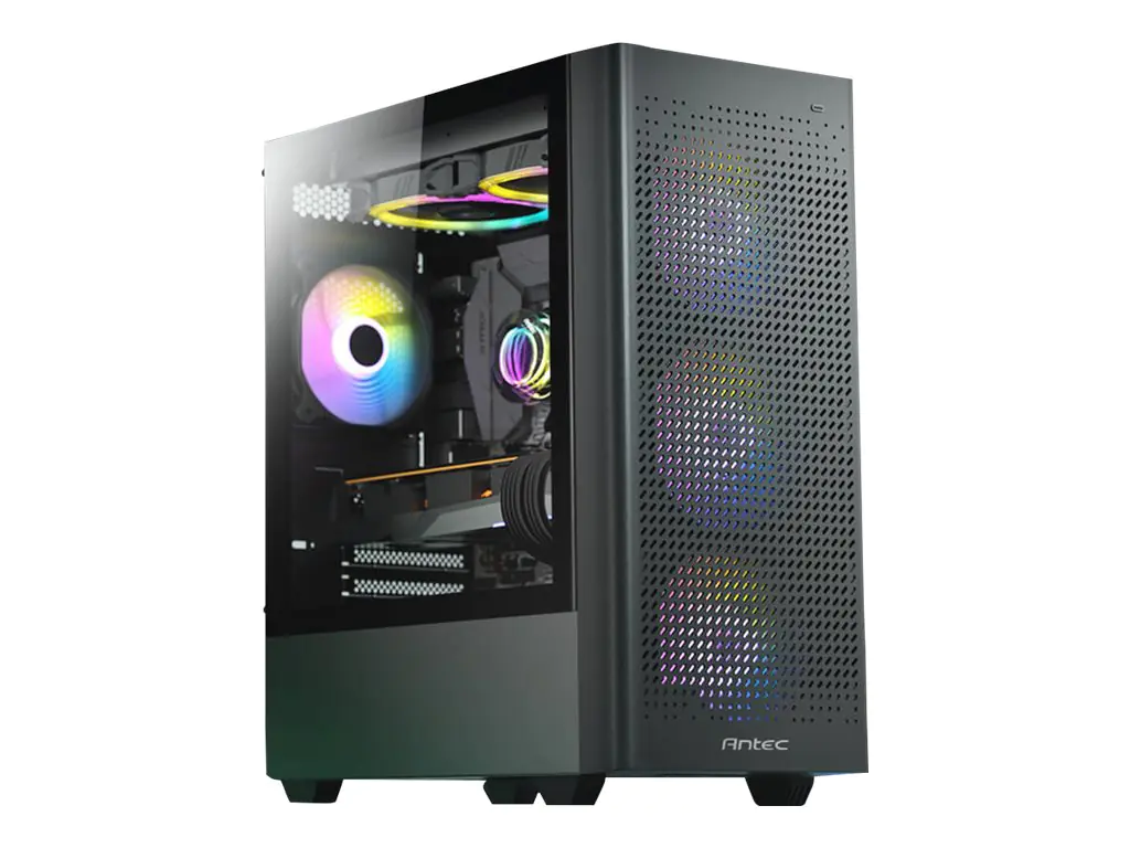 Antec NX Series NX500M - Mid tower - ATX - Seitenteil mit Fenster (gehärtetes Glas) - keine Spannungsversorgung - USB/Audio