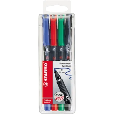STABILO Folienschreiber OHPen 843/4 M 1mm sortiert 4 St./Pack.