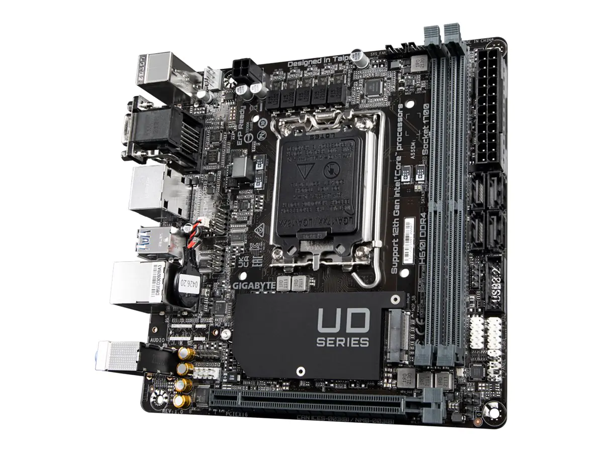 Gigabyte H610I DDR4 - 1.0 - Motherboard - Mini-ITX - LGA1700 Sockel - H610 Chipsatz - USB 3.2 Gen 1 - Gigabit LAN - Onboard-Grafik (CPU erforderlich) H610I DDR4