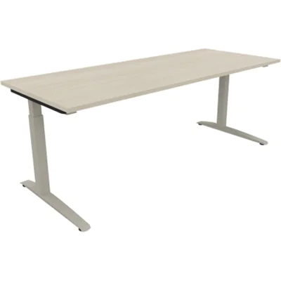 Schreibtisch Kufe Einzels. Quadrat B2000xT800xH650-850 si/Akazie hell Schreibtisch Kufe Einzels. Quadrat B2000xT800xH650-850 si/Akazie hell