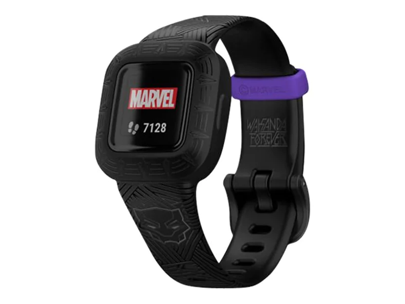 Garmin vivofit jr. 3 - Marvel Black Panther - Aktivitätsmesser mit Band - Silikon - schwarz - Handgelenkgröße: 130-175 mm - Bluetooth - 25 g